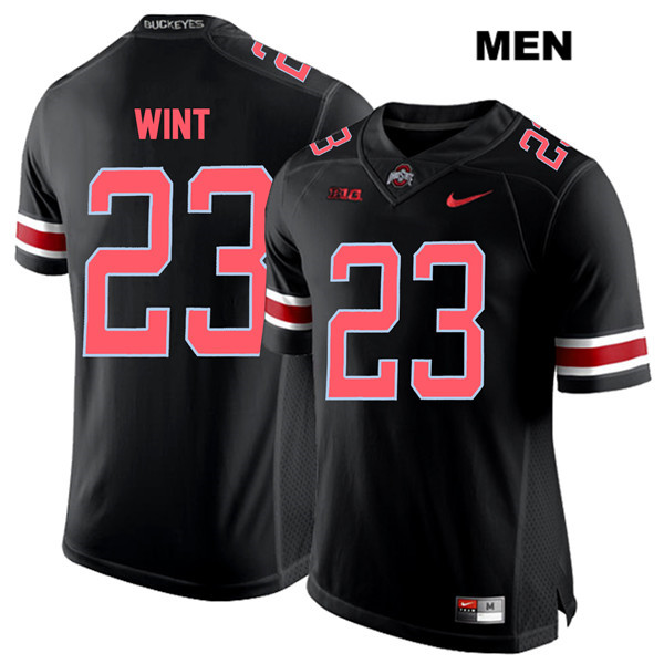 Ohio State Buckeyes Men's Jahsen Wint #23 Red Number Black Authentic Nike College NCAA Stitched Football Jersey CC19I35TZ